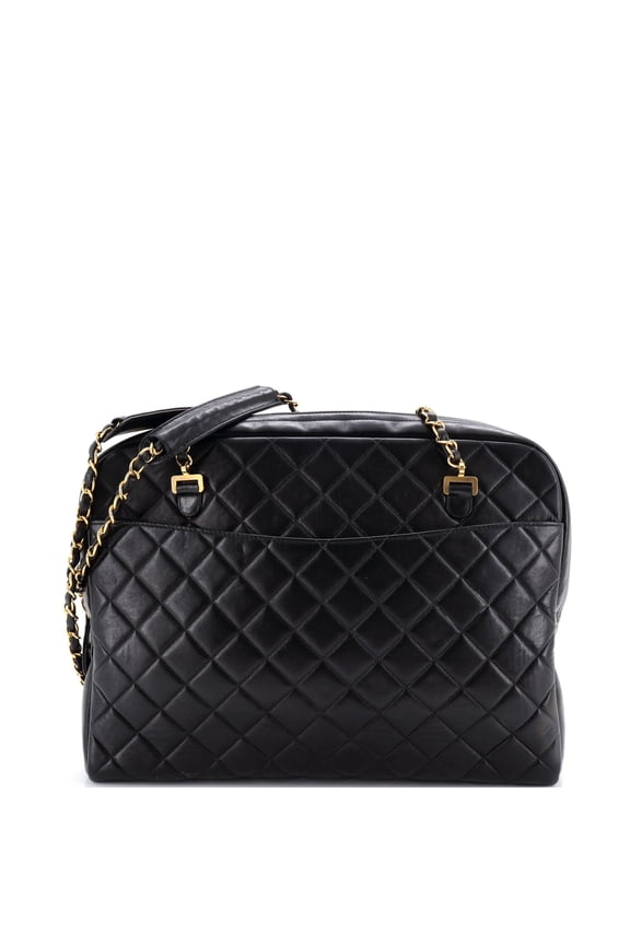 Pre-Owned Vintage Front Pocket Camera Bag Quilted Lambskin Large By Rebag