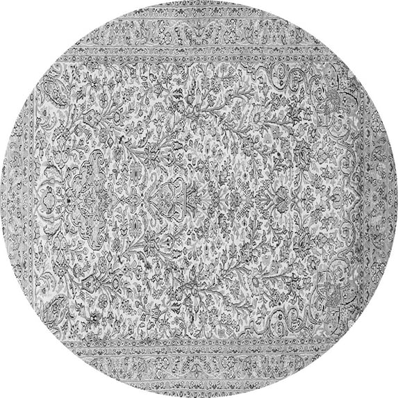 Ahgly Company Indoor Round Persian Gray Traditional Area Rugs, 4' Round