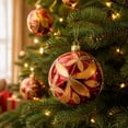 thumbnail image 7 of Aurorax Shatterproof Christmas Ball Ornaments,6 Pack Christmas Tree Ornaments Balls Sets,Golden Floral Red Plastic Hanging Holiday Party Home Decor Indoor Outdoor, 7 of 7