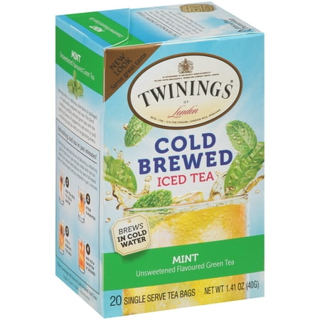(2 Pack) Twinings of London® Green with Mint Cold Brewed Iced 20 ct Tea Bags 1.41 oz.