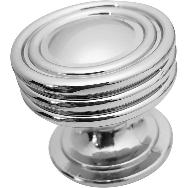 Polished Chrome Cabinet Knob by Southern Hills, Round Cabinet Knobs, 1 1/4 Inch Diameter, Pack of 5 Knobs, Chrome Cabinet Knobs, Cupboard Knobs, Kitchen Cabinet Knobs Chrome, SHKM008-CHR-5