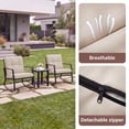 thumbnail image 3 of Tappio Outdoor Furniture 3 Piece Patio Bistro Furniture Set, Rattan Conversation Chairs Set with Side Table and Cushions, Patio Furniture Sets for Balcony Garden Porch, Grey, 3 of 6