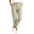 thumbnail image 5 of VBVC Women's Cotton Linen Cuffed Chino Pants , Straight Leg Trousers For Women , Ladies' High Waisted Work Pants with Pockets, Khaki , S-3XL, 5 of 7