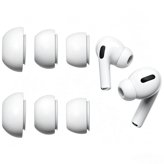 Ear Tips Compatible with AirPods Pro Earbuds, Small/Medium/Large 3 Pairs Silicone Earbud Tips Ear Gel, Fit for AirPods Pro, White S/M/L