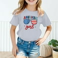 thumbnail image 5 of Hihipz Big Girl's Fourth Of July Tee 250Th Anniversary American Girl Sunglasses USA Flag Print Short Sleeve Crew Neck Patriotic T-Shirt, 5 of 6