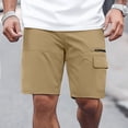 thumbnail image 2 of Pantalones cortos informales elásticos para hombre - Múltiples bolsillos - Spandex, cintura elástica, ropa urbana, tallas S-XXXL, 2 of 7