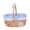 Blue, variant on Wicker Picnic Basket with Liner, Hand-Woven Storage Basket with Handle, Removable Lined Basket for Picnic Food, Wedding Decor & Photography