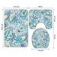 thumbnail image 3 of Blue Paisley and Floral Pattern Bathroom Rugs Sets 3 Piece,Toilet Cover Set,Absorbent Non Slip Bathroom Mats Sets with U-Shaped Contour Rug Toilet Rug Set, 3 of 5