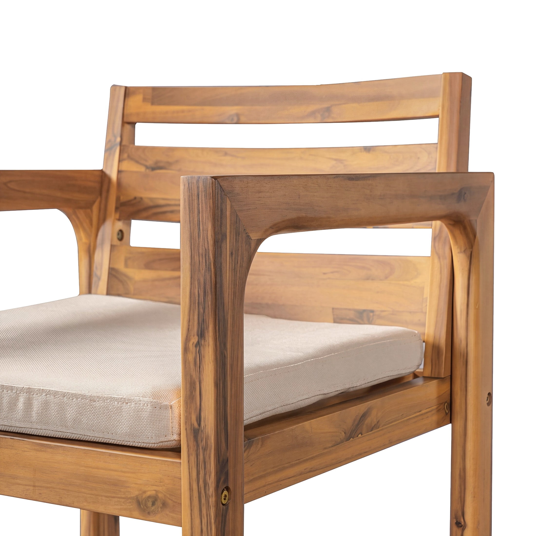Christopher Knight Home 7-Piece Outdoor Dining Set, Acacia Wood Patio Table and Chairs, Teak+Beige