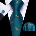 thumbnail image 3 of Necktie Barry.Wang - Set de pañuelos de seda con diseño de dinosaurio (160 cm), 3 of 8