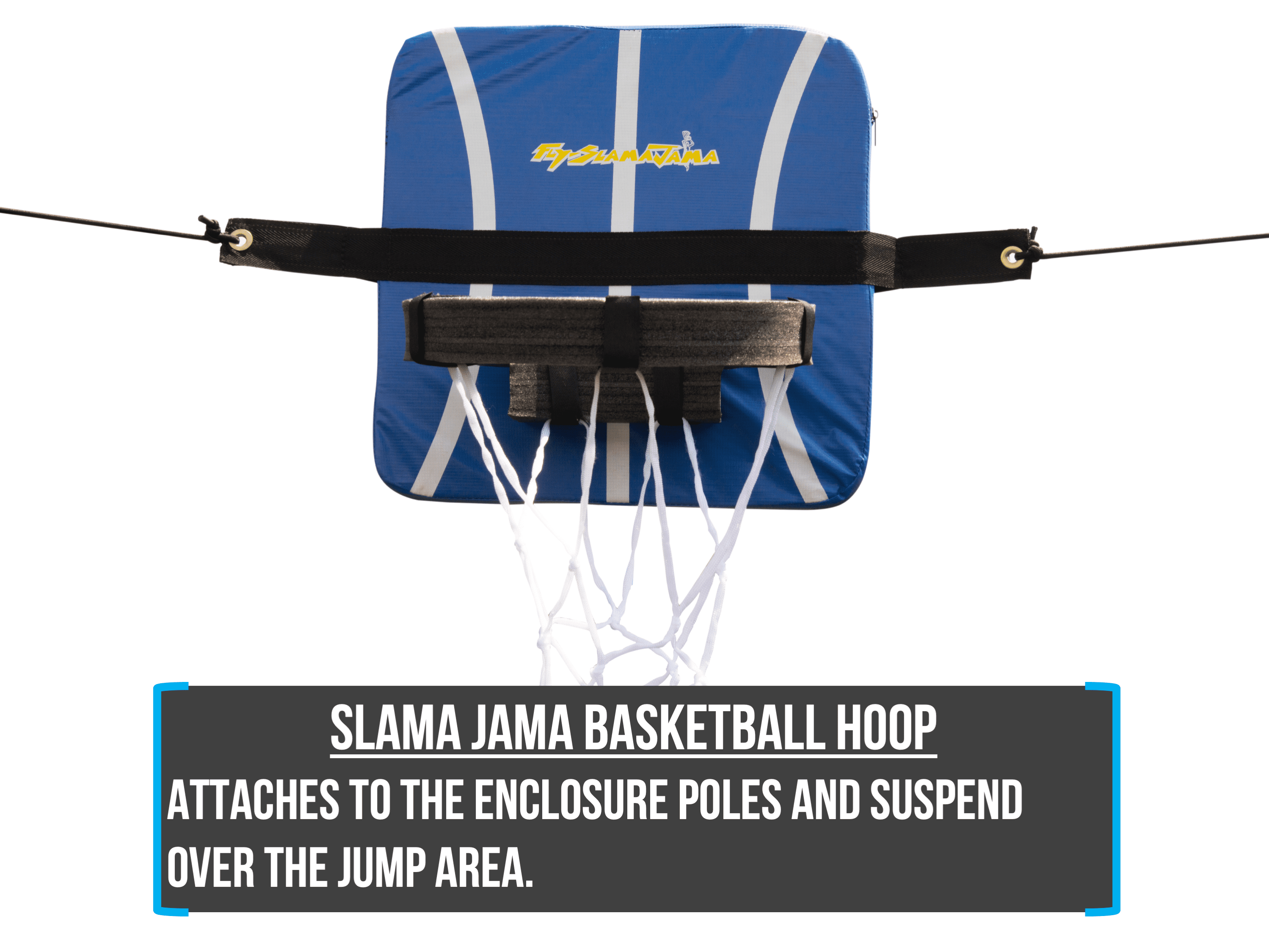 Bounce Pro 15' Trampoline, Basketball Hoop, Safety Enclosure, Blue