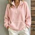 thumbnail image 4 of NominalSnug Fuzzy Fleece Sweatshirts for Women 1/4 Zip up Long Sleeve Top Loose Fit Warm Pullover Jackets with Pocket, 4 of 7