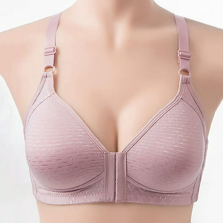 Women's Full Coverage Wirefree Bras Front Closure Bralettes Push