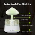 thumbnail image 2 of CHAO Color de madera oscura Humidificador de nube de lluvia blanca 7 colores Luz nocturna LED Tanque de agua de 450 ml Difusor de aceite esencial Micro fuente de escritorio, 2 of 5