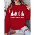 thumbnail image 4 of Women Christmas Sweatshirt Christmas Tree Graphic Long Sleeve Shirt Xmas Holiday Pullover Top, 4 of 5