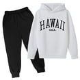 thumbnail image 3 of Gaexia Back To School Clothes for Teen Boys Boys Tracksuit Set Size 18 Hooded Long Sleeve Sweatpant Warm Up Suit Regular Fit Hoodie Sets 2 Pieces Sweatsuits for Boys,White1,8-9 Years, 3 of 3