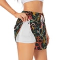 thumbnail image 2 of Bixox Women's Snake And Flower pattern 2 in 1 Running Shorts - Lightweight Athletic Workout Gym Yoga Shorts Liner with Pockets - Medium, 2 of 7
