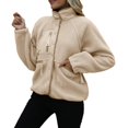 thumbnail image 2 of Yokua Thermal Fleece Jacket Button Down Fuzzy Coat for Women Warmth in Cold Weather, 2 of 10