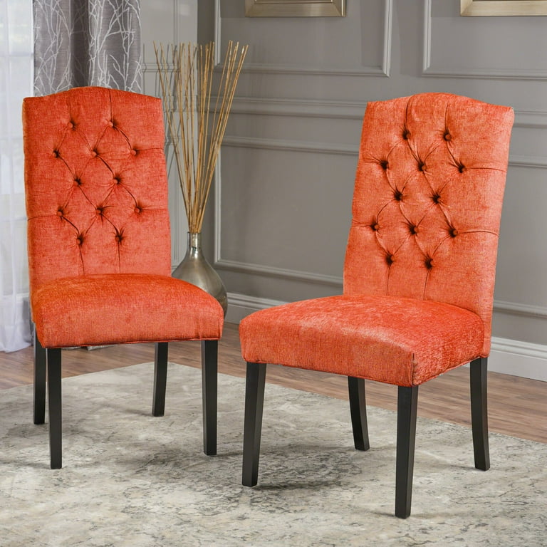 Oralia tufted linen upholstered side chair deals