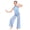 Blue, variant on Girls Ruched Mesh Figure Skating Leotard Lyrical Dance Jumpsuit Ballet Dance Bodysuit Ballroom Dancewear Blue 6