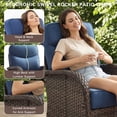 thumbnail image 5 of Gymojoy Luxury 5 Pieces Patio Furniture Set Wicker Outdoor High Back Swivel Rocker Glider Chairs Set of 2 with 2 Ottomans, Side Table and 6 Inch Cushions, 5 of 10