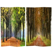 Oriental Furniture 6 ft. Tall Autumn Footpath Canvas Room Divider - 3 Panel