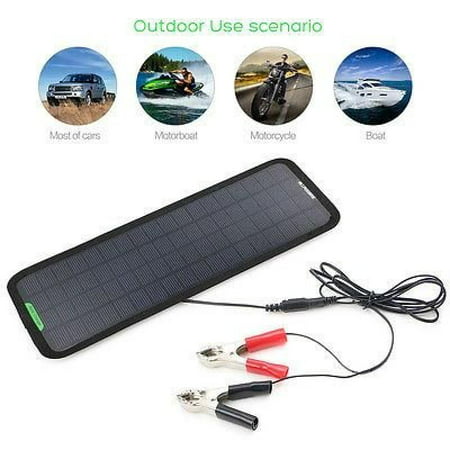 New Smart 12v 5w Portable Car Boat Power Solar Panel Battery Backup