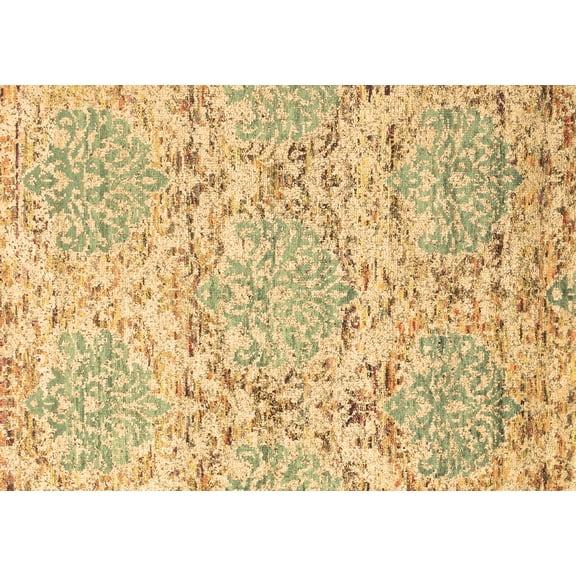 Ahgly Company Indoor Rectangle Abstract Brown Contemporary Area Rugs, 5' x 7'