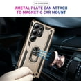 thumbnail image 7 of Dteck Heavy Duty Case for Samsung Galaxy S25 Ultra Phone Case with Metal Ring Magnetic Kickstand, Military Grade Shockproof Rugged Protective Cover for Galaxy S25 Ultra ,Gold, 7 of 7