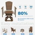 thumbnail image 6 of SERWALL HDPE Swivel Glider Chair Set of 2, Outdoor Swiveling Gliding Chair for Porch, Brown, 6 of 6