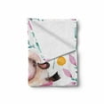 thumbnail image 2 of Modern Soft Flannel Fleece Throw Blanket, Watercolor Romantic Design Cartoon Like Sheep and Branches Florals Print, Cozy Plush for Indoor and Outdoor Use, 50" x 70", Multicolor, by Ambesonne, 2 of 6