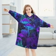 thumbnail image 5 of FORMRS Wearable Blanket Hoodie with Sleeves for Kids Cozy Flannel Sweatshirt, Night Mushrooms Pattern, 5 of 7