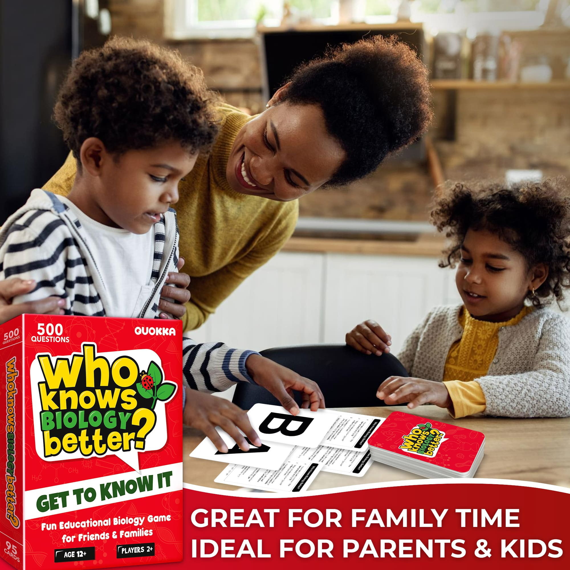 Quokka Board Games for Kids 8-12 - Educational Trivia Card Game for Kids Age 8+ - Who Knows Biology Better?