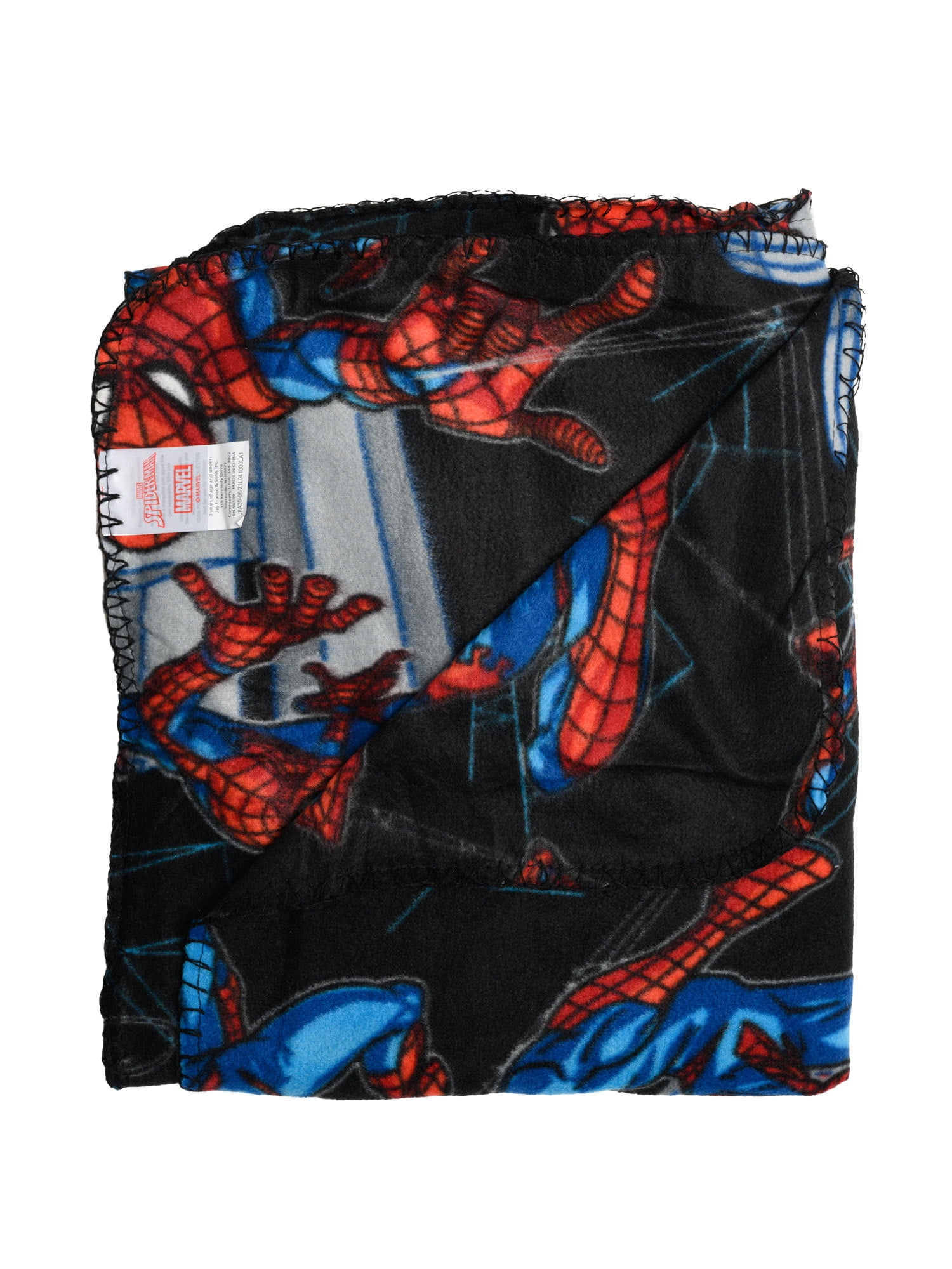 Coussin en fausse fourrure Spider-Man Marvel de Nemcor, bleu foncé