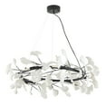 thumbnail image 6 of Design Living 8-Light Black Chandelier With Matte White Leaf Petals, 6 of 6