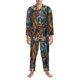 thumbnail image 3 of Balery Coffee-Drinking Skull Pijama para Hombre de Dos Piezas con Manga Larga, Conjunto de Dormir y Descanso Suave con Bolsillos-Large, 3 of 7