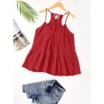 thumbnail image 5 of Blusas sueltas con tirantes finos para mujer, cuello Halter, cuello en V, Peplum, camisas fluidas, túnicas Zhivalor  WRHS-220-4, 5 of 5