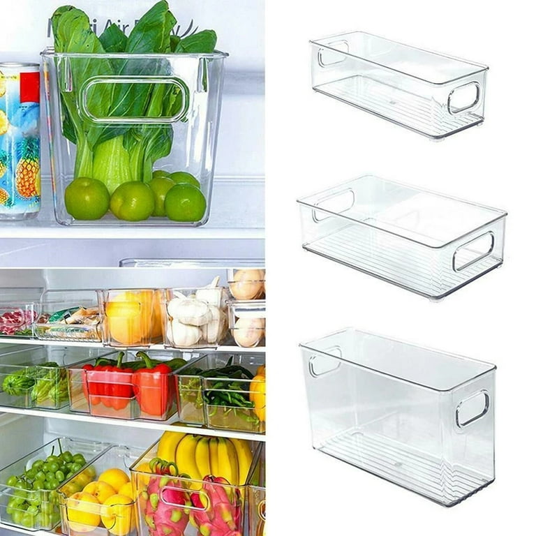 Refrigerator Organizer Bin Food Fridge Storage Box Clear fridge organizer  containers Freezer Pantry Cabinet kitchen Organizer