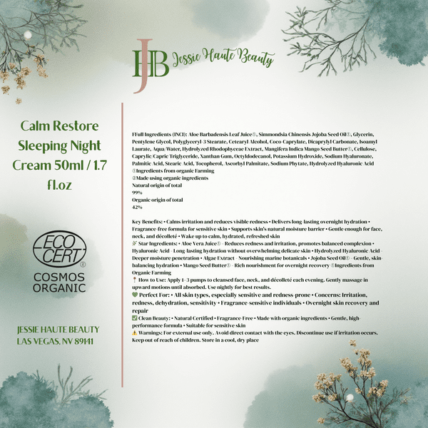 Jessie Haute Beauty Calm Restore Sleeping Night Cream, 50ml / 1.7 fl.oz