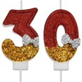 thumbnail image 1 of VSHILI Bougies d'Anniversaire 30 Ans, Bougies d'Anniversaire Rouges pour Hommes Femmes, Décoration de Gâteau de Fête d'Anniversaire Cadeaux pour Célébration d'Anniversaire 30 Ans, 1 of 7