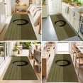 thumbnail image 4 of Hallway Runner Rug 2'x6', Olive Green Striped Kitchen Runner Rugs Non-Slip Carpet Mats, Black Geometric Vintage Stripes Ombre Bedside Rugs Runners Washable Floor Carpet for Bathroom Laundry Room, 4 of 8