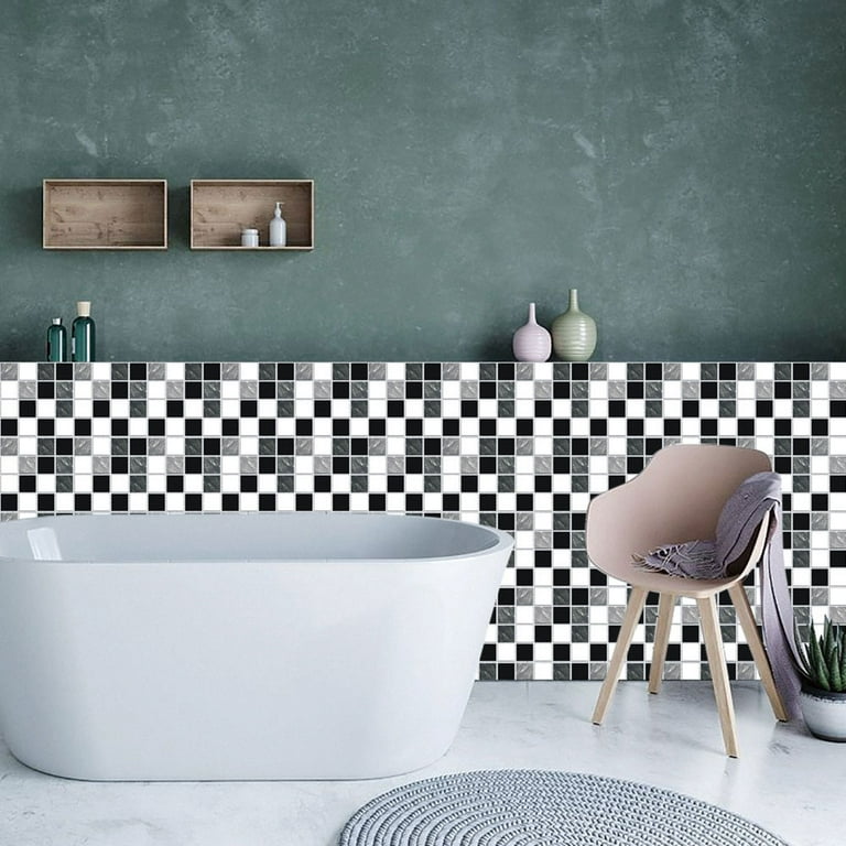 UKAP 10Pcs Mosaic Pattern Waterproof Wall Tile Stickers Peel and Stick Tile Kitchen Backsplash Wallpaper Sticker 15x15cm/20x20cm UKAP 10Pcs Mosaic Pattern Waterproof Wall Tile Stickers Peel and Stick Tile Kitchen Backsplash Wallpaper Sticker 15x15cm/20x20cm