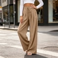 thumbnail image 7 of Byworldtasic Women's Flowy Pleated Trousers Elastic Waist Loose Fit Palazzo Business Casual Lounge Pants with Pockets, 7 of 7