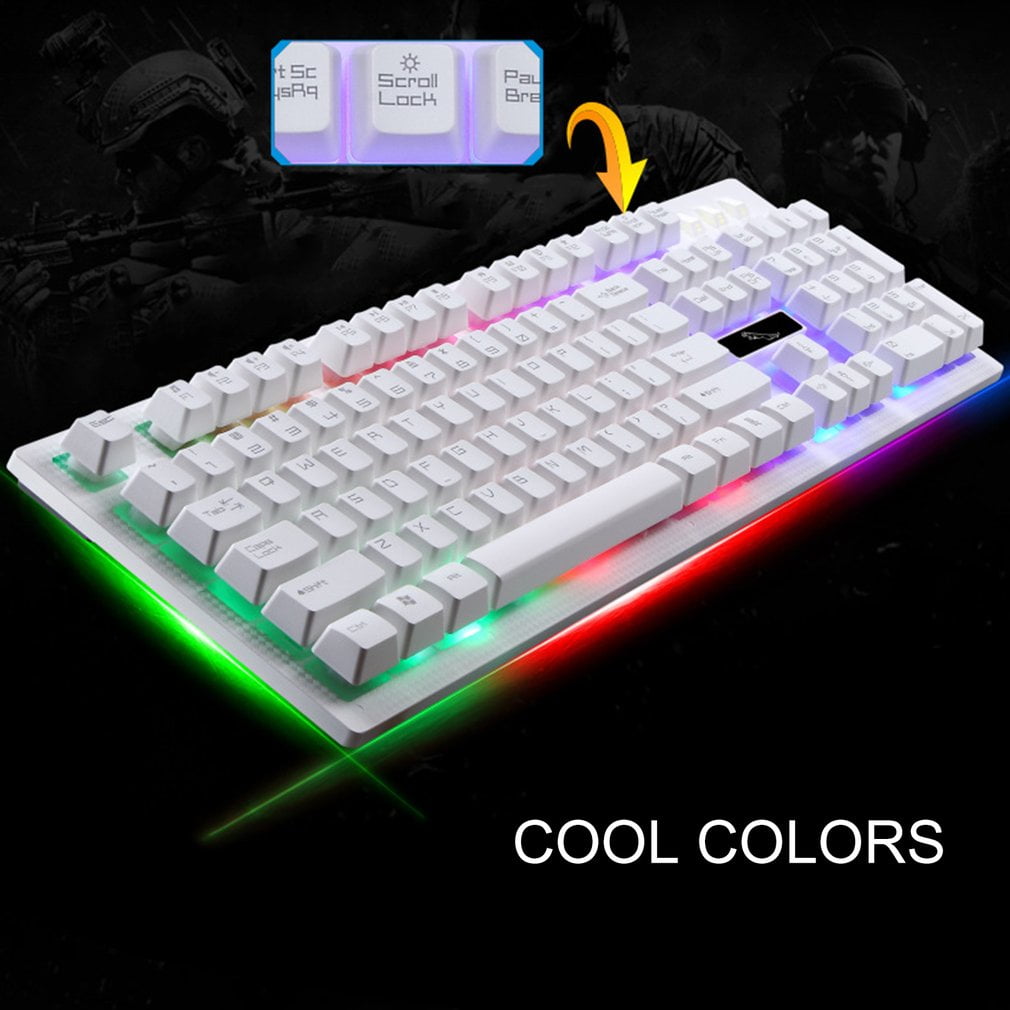 G20 Wired USB Illuminated Multi Color Backlight Gaming Keyboard Ergonomic Comfortable 114 Keys Keyboard for PC Laptop