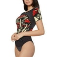thumbnail image 2 of Balery Red Mushrooms Women's Short Sleevee Crew Neck Bodysuit Tops Short Sleeve Tops Basic-X-Large, 2 of 9