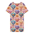 thumbnail image 5 of Zorckvet Womens Plus Size Nightgowns Sleepshirts Heart Print Valentine's Day Dressy Short Sleeve Nightshirts for Women Comfy, 5 of 5