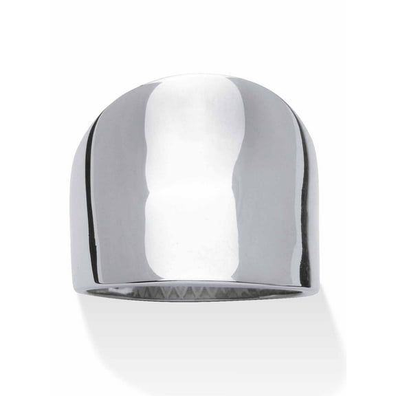PalmBeach Jewelry Stainless Steel Concave Cigar Band