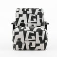 thumbnail image 2 of 27 Inch Accent Chair, Polyester Black and White Geometric Pattern Print, 2 of 5