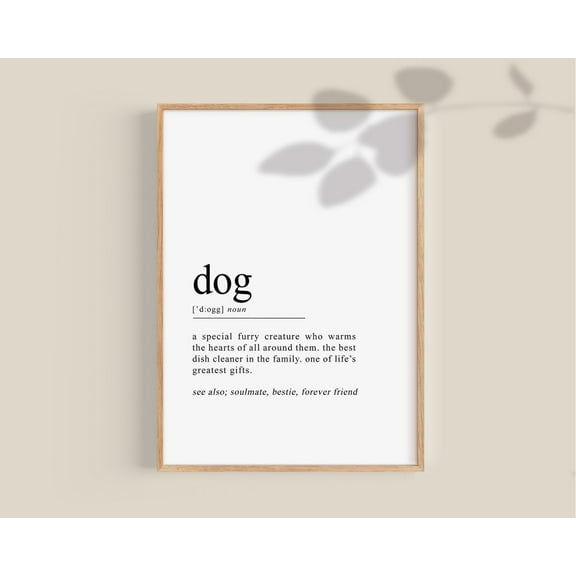 Dog Definition Poster, Dog Lover Wall Decor, Dog Owner, Dog Mom Posters, Dog Dad Wall Art, Dog Mama Mothers Day Gift Home Decor, 8x12 UNFRAMED
