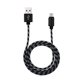 thumbnail image 1 of Cable micro USB de 1 metro Cable de carga rápida trenzado de nailon Cable de sincronización rápida y segura para teléfonos inteligentes Android (negro), 1 of 4